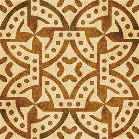 Retro brown watercolor texture grunge seamless background round dot spiral circleのイラスト素材