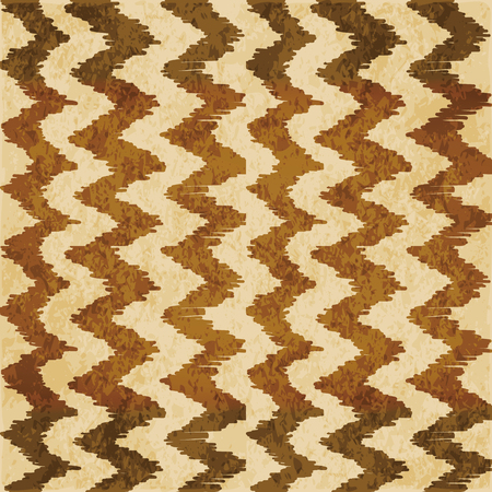 Retro brown watercolor texture grunge seamless background hand drawn sawtooth line.のイラスト素材