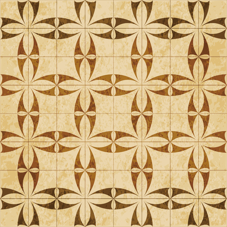 Retro brown watercolor texture grunge seamless background curve cross geometry.のイラスト素材