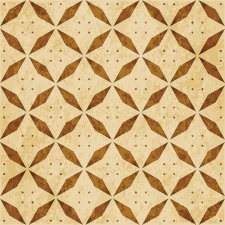 Retro brown watercolor texture grunge seamless background rhomb geometry crossのイラスト素材