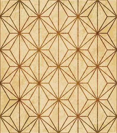 Retro brown watercolor texture grunge seamless background polygon cross geometry frameのイラスト素材