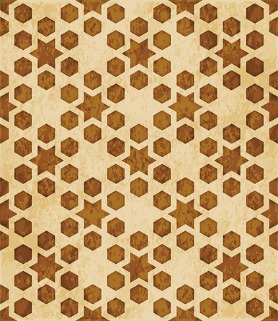 Retro brown Islam seamless geometry pattern background eastern style ornamentのイラスト素材