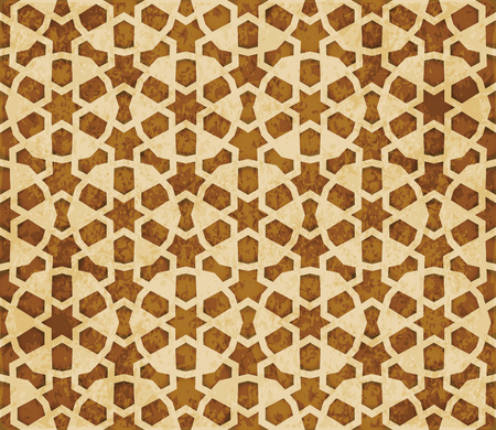 Retro brown Islam seamless geometry pattern background eastern style ornament.のイラスト素材