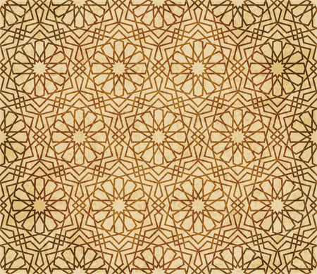 Retro brown Islam seamless geometry pattern background eastern style ornament.のイラスト素材