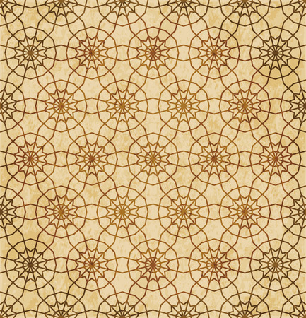 Retro brown Islam seamless geometry pattern background eastern style ornament.のイラスト素材