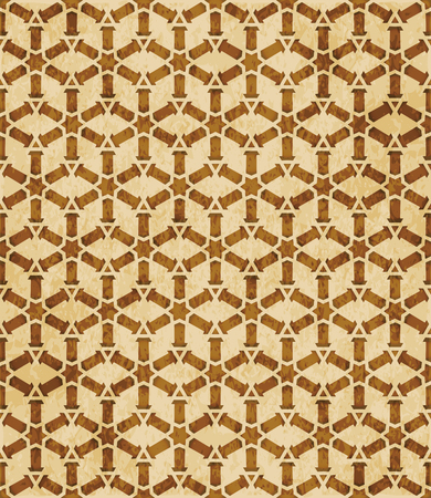 Retro brown Islam seamless geometry pattern background eastern style ornament.のイラスト素材