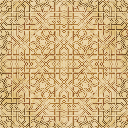Retro brown Islam seamless geometry pattern background eastern style ornamentのイラスト素材