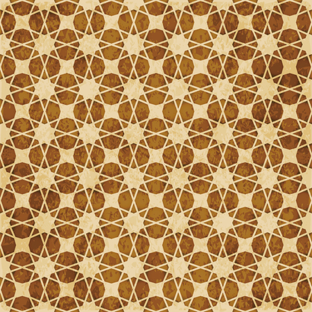 Retro brown Islam seamless geometry pattern background eastern style ornament.のイラスト素材