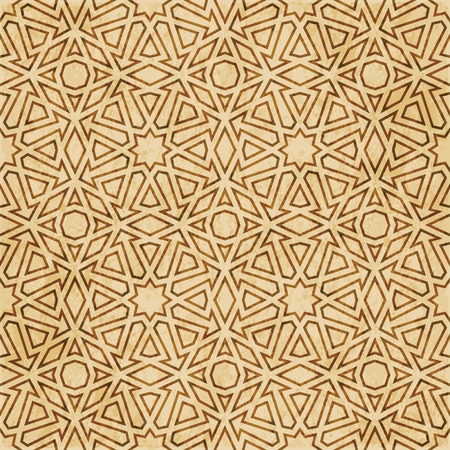 Retro brown Islam seamless geometry pattern background eastern style ornamentのイラスト素材