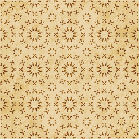 Retro brown Islam seamless geometry pattern background. Eastern style ornament.のイラスト素材