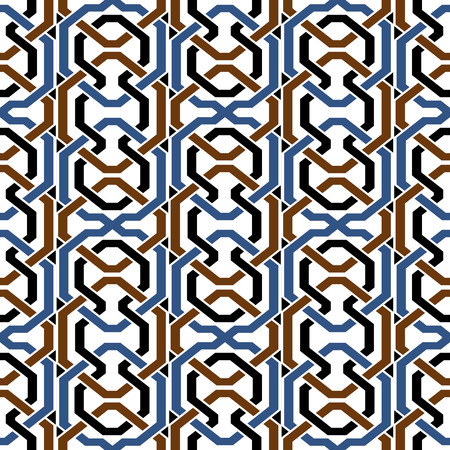 Colorful polygon geometry cross frame chain lineのイラスト素材