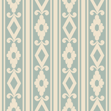 Antique seamless background Check Square Curve Cross Flower Frame Line, Ideal for wallpaper decoration or greeting card design template.のイラスト素材
