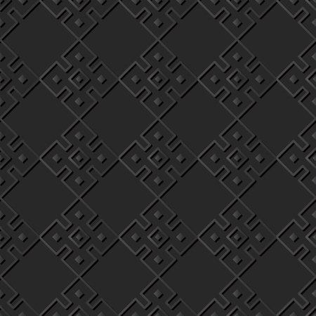 3D dark paper art Square Check Cross Frame Geometry, Vector stylish decoration pattern background for web banner greeting card designのイラスト素材