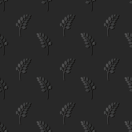 3D dark paper art Nature Garden Plant Leaf, Vector stylish decoration pattern background for web banner greeting card designのイラスト素材
