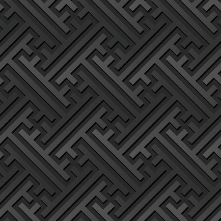 3D dark paper art Geometry Cross Tracery Frame, Vector stylish decoration pattern background for web banner greeting card designのイラスト素材