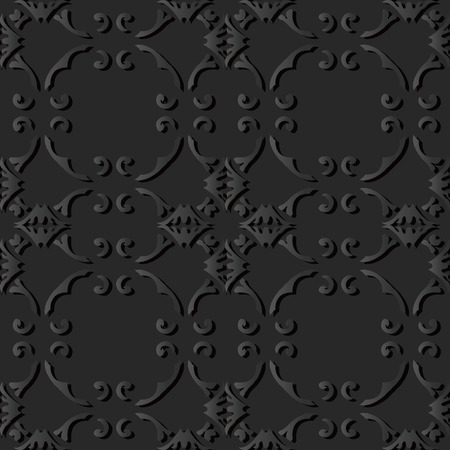 3D dark paper art Spiral Curve Cross Frame Chain, Vector stylish decoration pattern background for web banner greeting card designのイラスト素材