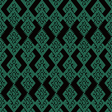 Antique seamless background Check Spiral Cross Tracery Geometry Frame. Ideal for wallpaper decoration or greeting card design template.のイラスト素材