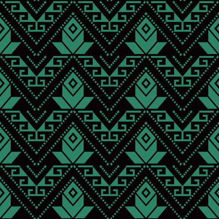 Antique seamless background Triangle Aboriginal Cross Dot Line Flower, Ideal for wallpaper...