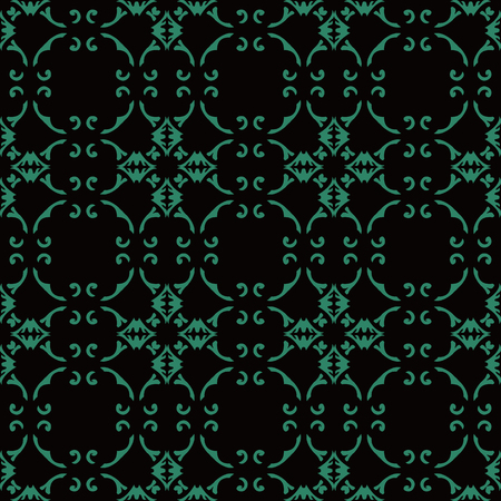 Antique seamless background Spiral Curve Cross Frame Chain Vine, Ideal for wallpaper decoration or greeting card design template.のイラスト素材