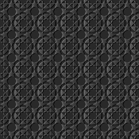 3D dark paper art Islamic geometry cross pattern seamless background, Vector stylish decoration pattern background for web banner greeting card designのイラスト素材