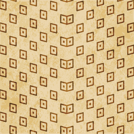 Retro brown cork texture grunge seamless background Geometry Check Dot Wave Frameのイラスト素材