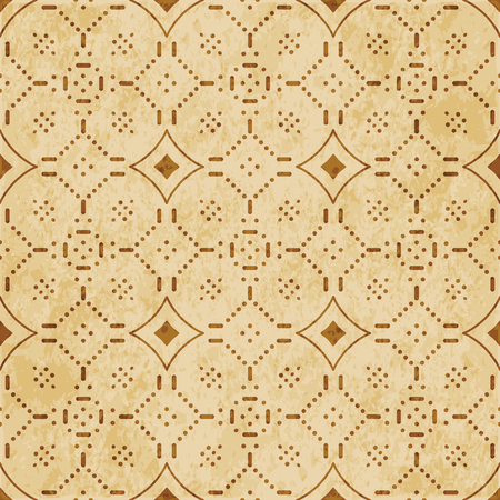 Retro brown cork texture grunge seamless background Curve Cross Dot Flower Lineのイラスト素材
