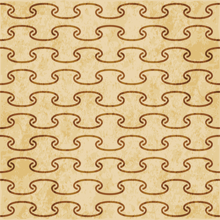 Retro brown cork texture grunge seamless background spiral curve cross chain frameのイラスト素材