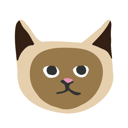 Cute kitty cat face nursery animal petのイラスト素材