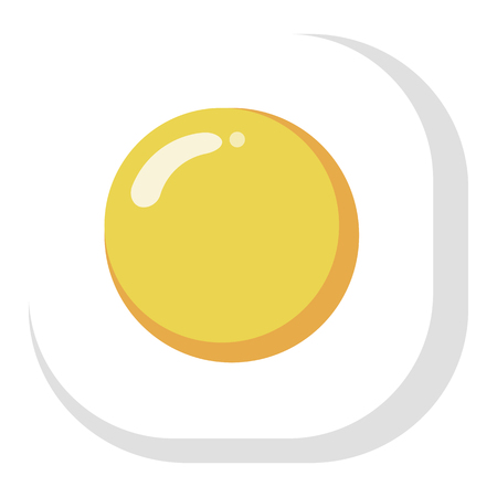 Delicious breakfast round ocrner square icon fried eggのイラスト素材