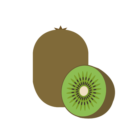 Healthy organic kiwi, colorful tropical nature fresh fruit objects.のイラスト素材