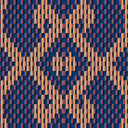 Seamless relief sculpture decoration retro pattern geometry mosaic pixel cross frame kaleidoscope....