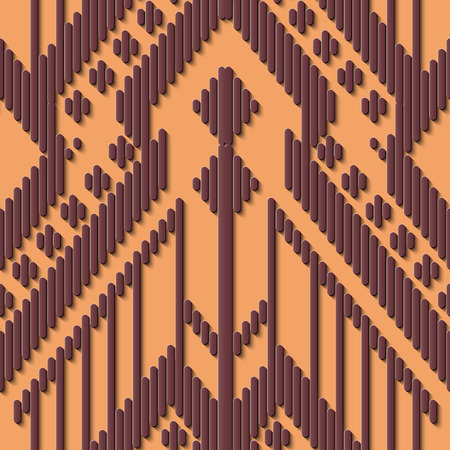 Seamless relief sculpture decoration retro pattern check geometry triangle stitch cross frame line. Ideal for greeting card or backdrop template designのイラスト素材
