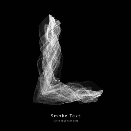 Abstract smoke upper case alphabet letter text art smoky pen brush effect.のイラスト素材