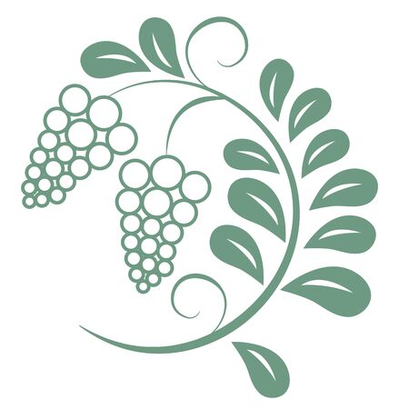 Oriental isolated pattern object botanic garden grape plantのイラスト素材