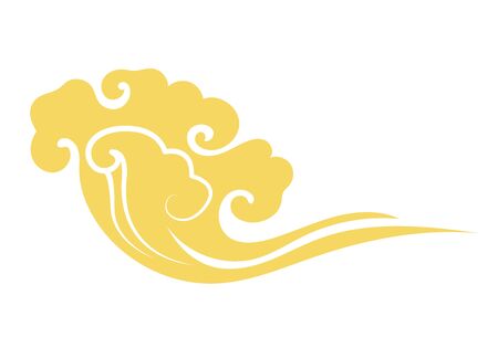 Oriental isolated pattern object spiral curve cross retro cloud abstractのイラスト素材