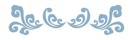 Oriental isolated pattern object spiral curve cross abstract cloudのイラスト素材