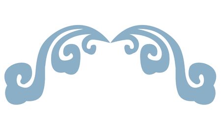 Oriental isolated pattern object spiral curve cross abstract cloudのイラスト素材