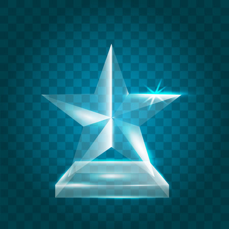 Transparent Shining Blank Vector Acrylic Crystal Glass Trophy Award templateのイラスト素材