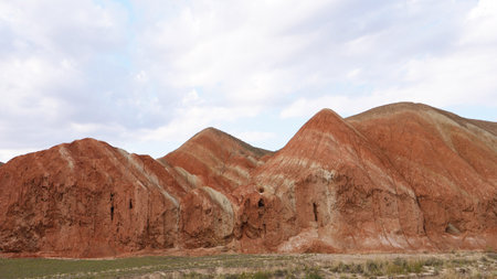 Beautiful nature landscape view of Zhangyei Danxia Landform in Gansu China.