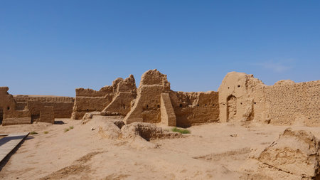 Landscape view of Gaochang Ruins inTurpan Xinjiang Province China.の写真素材