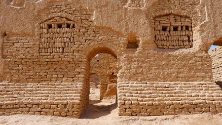 Landscape view of Gaochang Ruins inTurpan Xinjiang Province China.