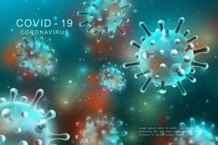 Coronavirus COVID-19 global epidemic flu disease background image 3D virusのイラスト素材