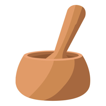 Isolated spa therapy treatment object illustration wooden mortarのイラスト素材