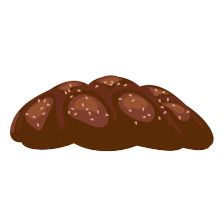 Cartoon vector illustration isolated object delicious flour food bakery chocolate bread whole grainのイラスト素材