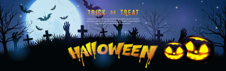 Happy halloween black white tone full moon night graveyard spider web and witch riding on a broomstick backgroundのイラスト素材