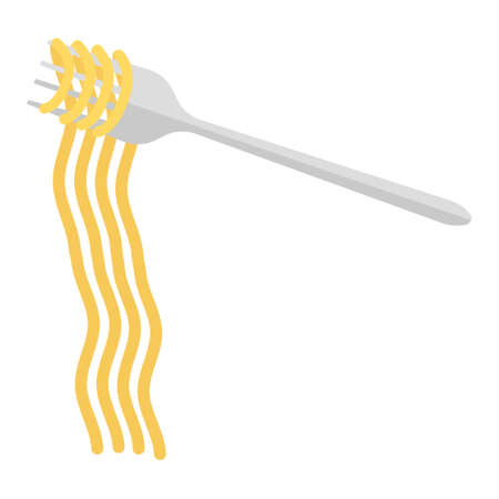 pasta and forkのイラスト素材
