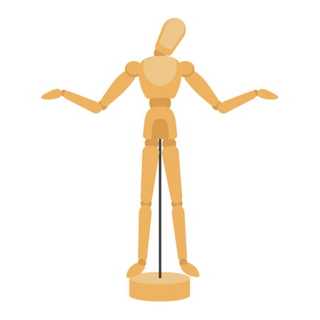 wooden doll with helpless poseのイラスト素材