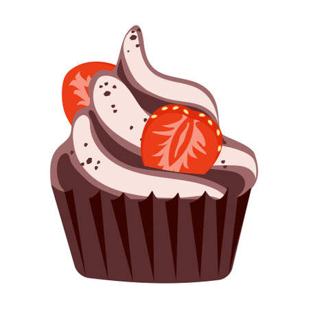 chocolate cupcake and straberry