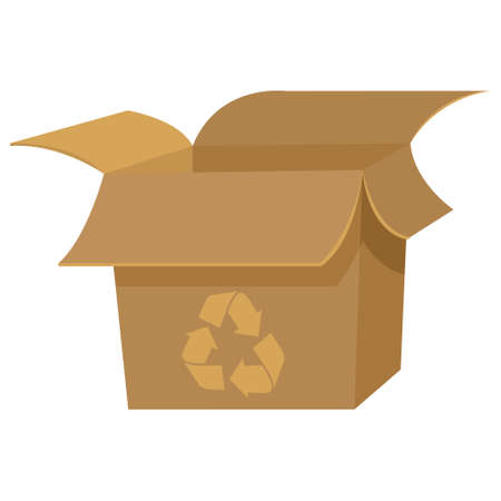 empty paper box with recycle iconのイラスト素材
