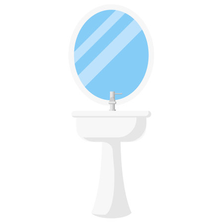 washstand and oval mirrorのイラスト素材